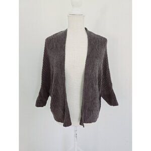 Barefoot Dreams Cozychic Lite Brown Dolman Sleeves Open Front Cardigan Sweater S